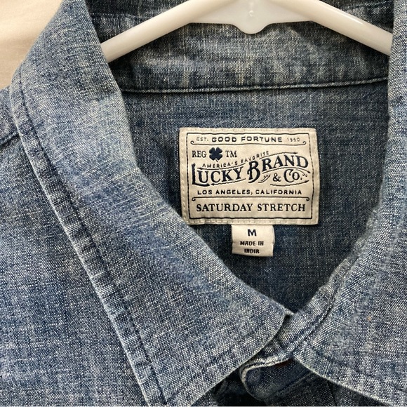 Lucky Brand DENIM Button Up M’s Med EUC - Picture 5 of 5